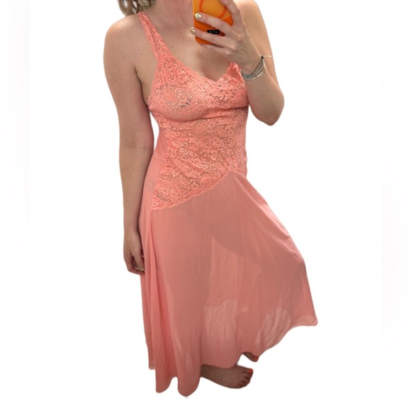 Vintage Delicates Chiffon Sheer Nightgown Negligee Gown Maxi Lace Size S… - Picture 1 of 15